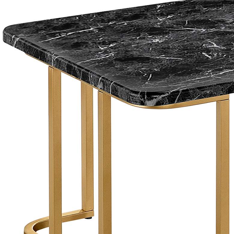 Image 2 Gambeza 47 1/4" Wide Black Gold Rectangular Coffee Table more views