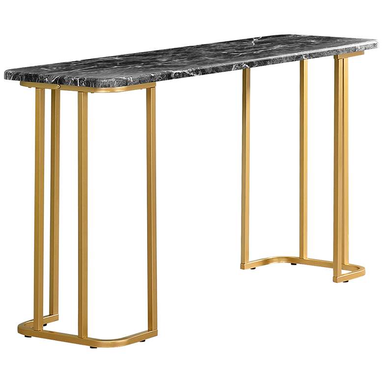 Image 1 Gambeza 47 1/4 inch Wide Black Gold Rectangular Console Table