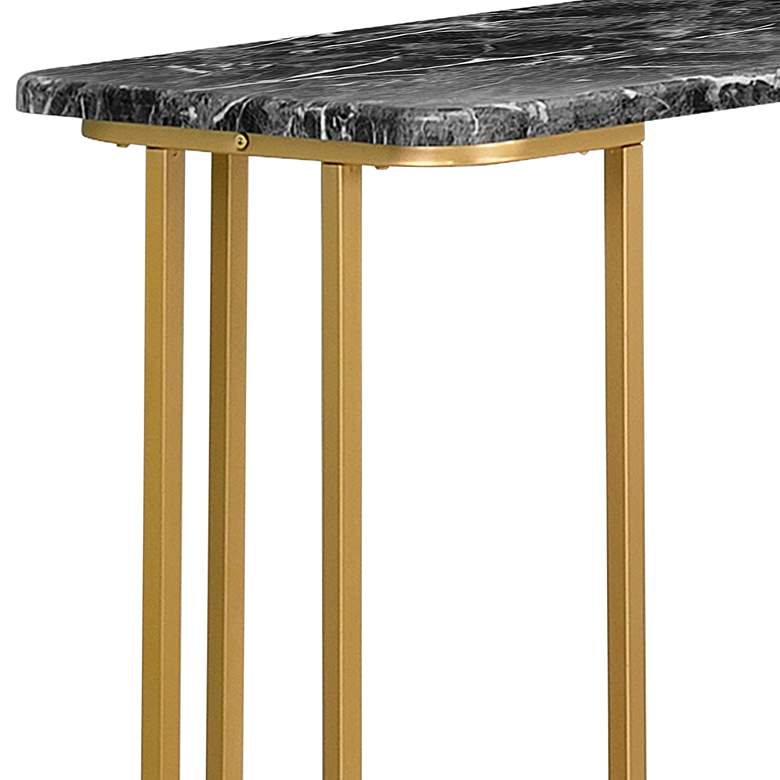 Image 2 Gambeza 47 1/4" Wide Black Gold Rectangular Console Table more views
