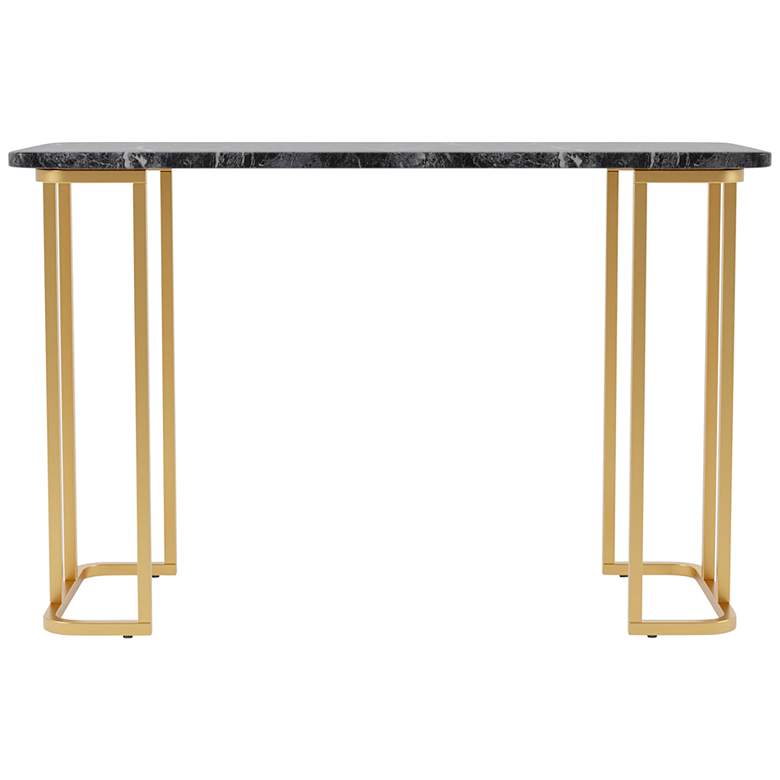 Image 4 Gambeza 47 1/4" Wide Black Gold Rectangular Console Table more views
