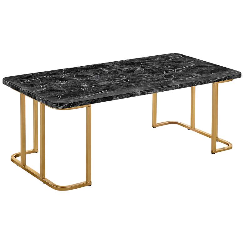 Image 5 Gambeza Black Gold 3-Piece Coffee Table Set more views