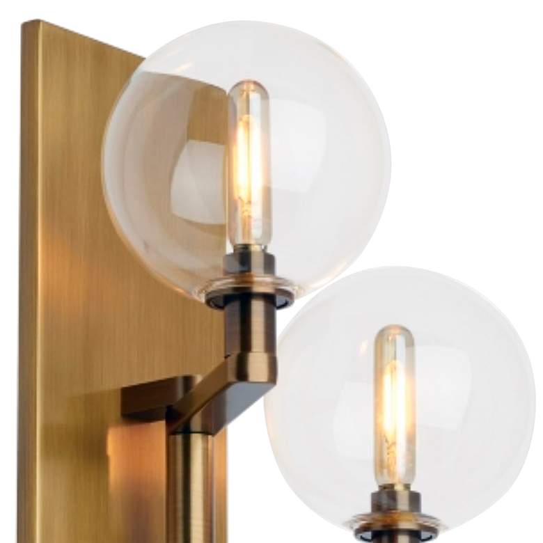Image 2 Gambit 17 1/2 inch High Aged Brass 3-Light LED Wall Sconce more views