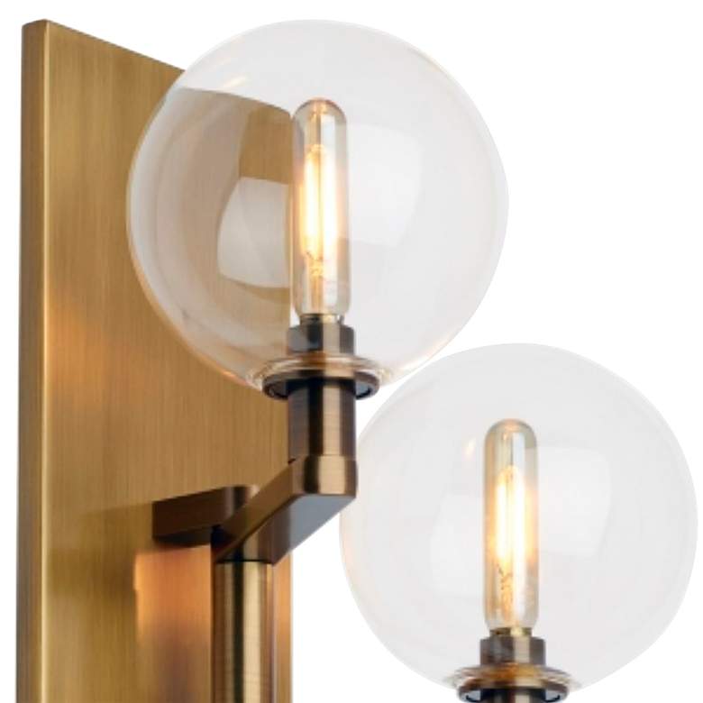 Image 2 Gambit 17 1/2" High Aged Brass 3-Light Wall Sconce more views