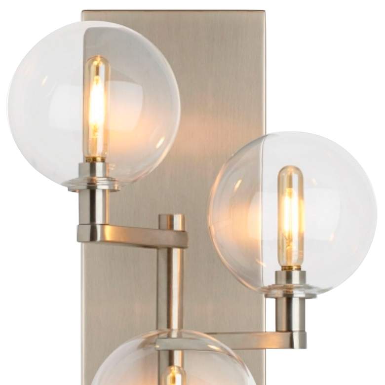 Image 2 Gambit 17 1/2 inch High Satin Nickel 3-Light LED Wall Sconce more views