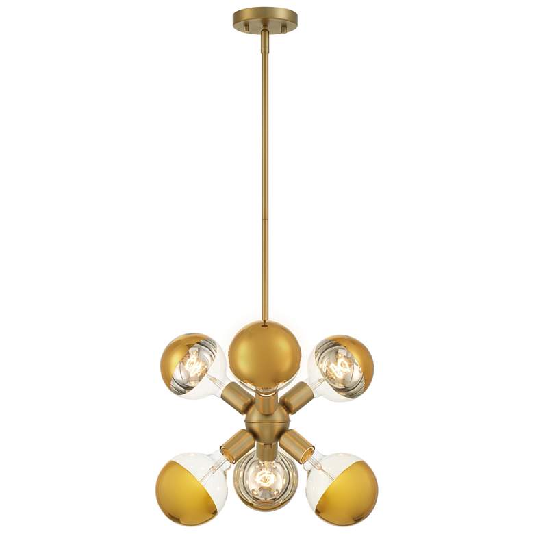 Image 1 Gambit 7 in. 6-Light Brushed Gold Modern Pendant Light