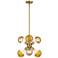 Gambit 7 in. 6-Light Brushed Gold Modern Pendant Light