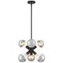 Gambit 7 in. 6-Light Matte Black Modern Pendant Light