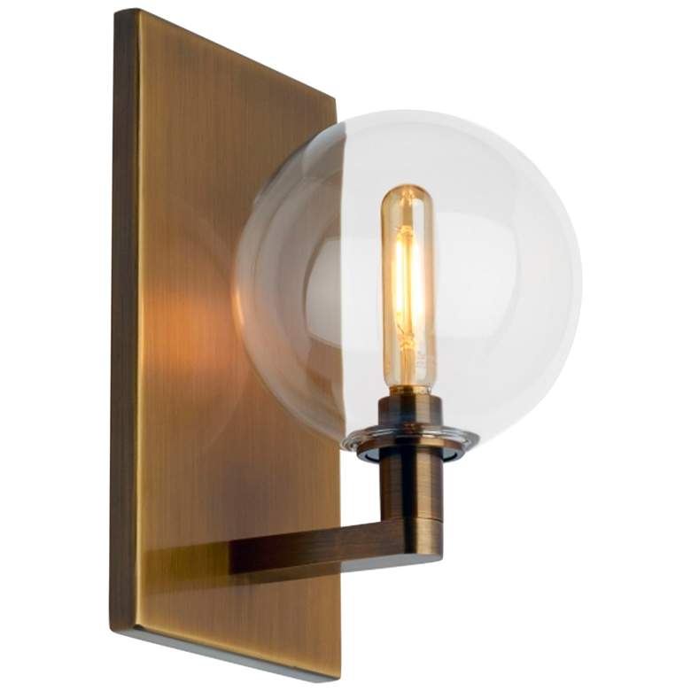 Image 1 Gambit 9 inch High Aged Brass LED Wall Sconce