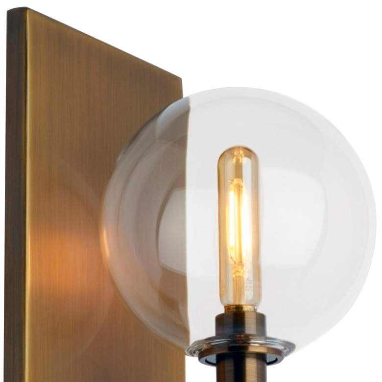 Image 2 Gambit 9" High Aged Brass LED Wall Sconce more views