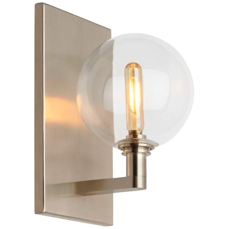 Image 3 Gambit 9" High Satin Nickel LED Wall Sconce more views