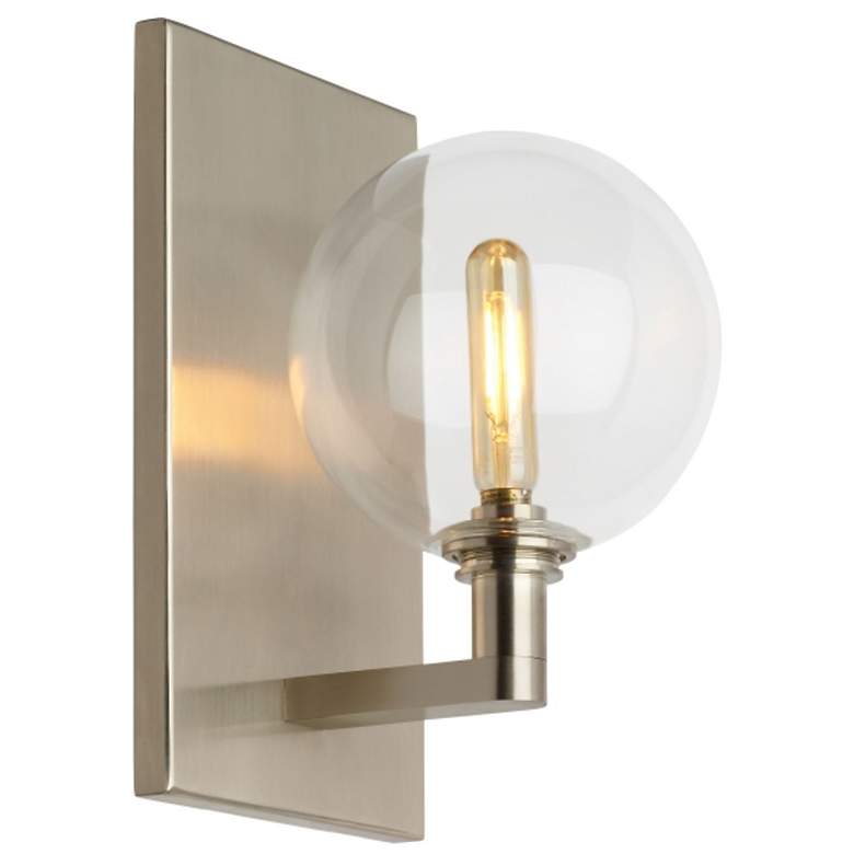 Image 1 Gambit 9" High Satin Nickel Wall Sconce