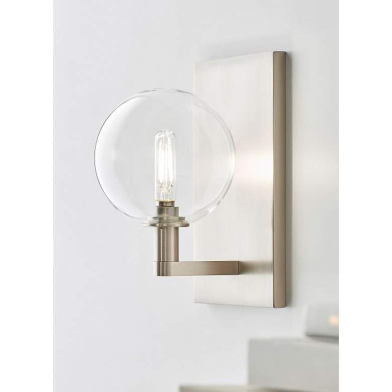 Image 4 Gambit 9 inch High Satin Nickel Wall Sconce more views