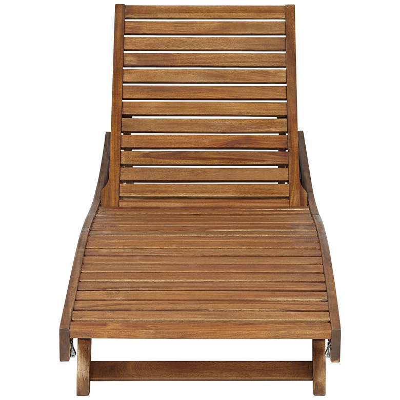 Image 7 Gambo Natural Wood Adjustable Outdoor Lounger Chair more views