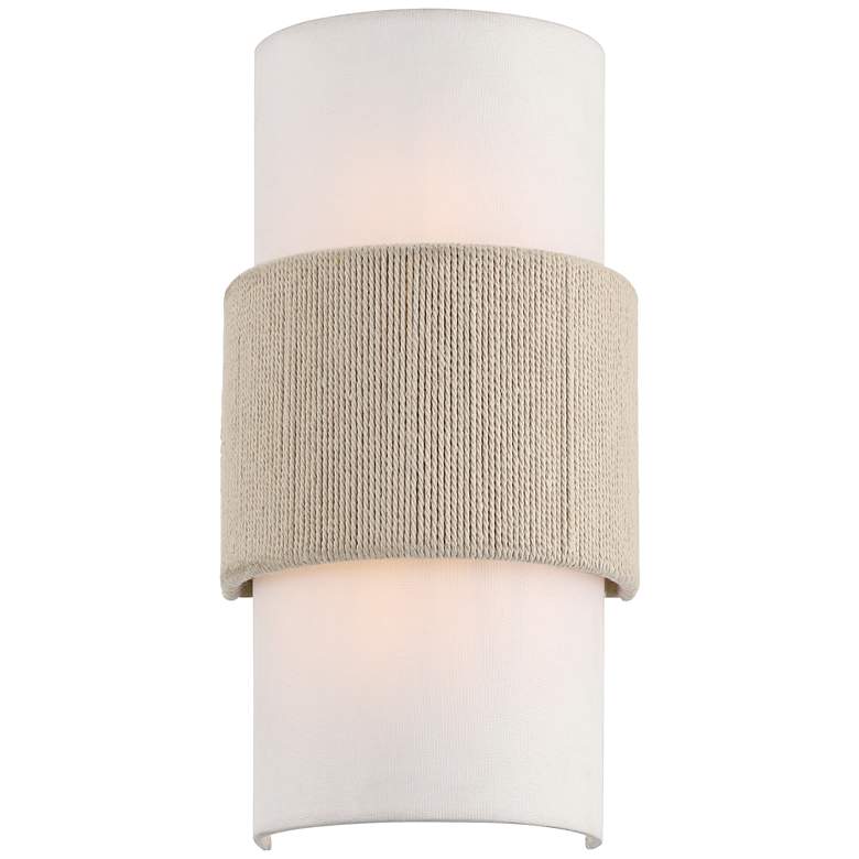 Image 1 Gambon 14 1/2" Linen and Rope 2-Light Wall Sconce