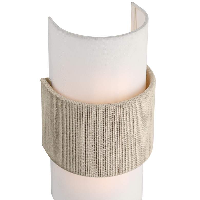 Image 2 Gambon 14 1/2" Linen and Rope 2-Light Wall Sconce more views