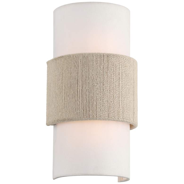 Image 4 Gambon 14 1/2" Linen and Rope 2-Light Wall Sconce more views