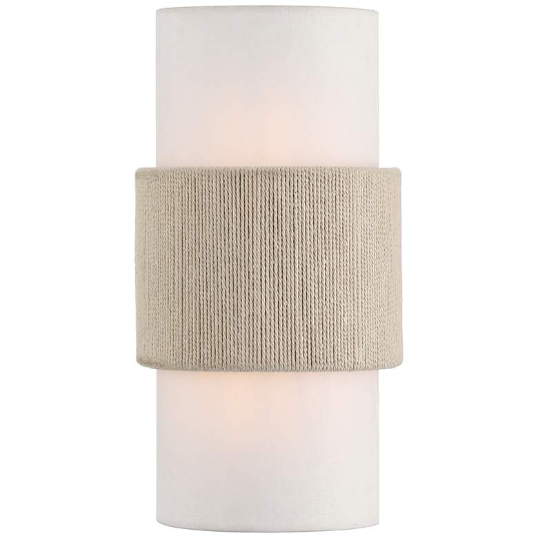 Image 5 Gambon 14 1/2" Linen and Rope 2-Light Wall Sconce more views