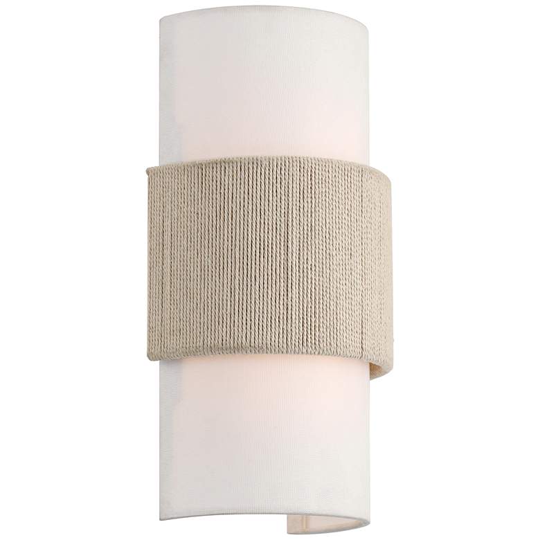 Image 6 Gambon 14 1/2" Linen and Rope 2-Light Wall Sconce more views
