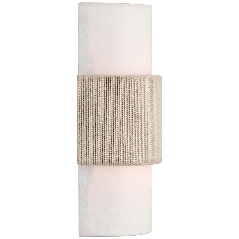 Image 7 Gambon 14 1/2" Linen and Rope 2-Light Wall Sconce more views