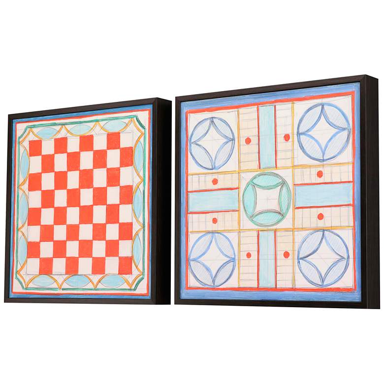 Image 6 Game Night I 21 inch Square 2-Piece Framed Giclee Wall Art Set more views