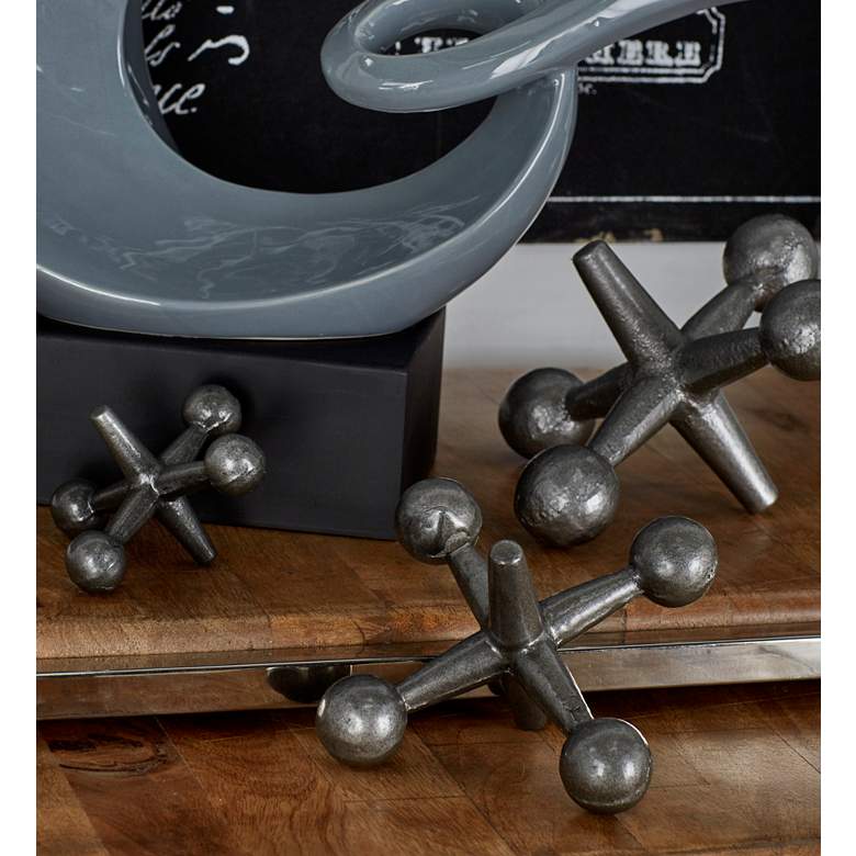 Image 1 Game of Jacks Industrial Metal Decor Accents - Set of 3