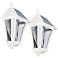 Gamma Sonic Baytown II 15" High White LED Solar Wall Lights Set of 2