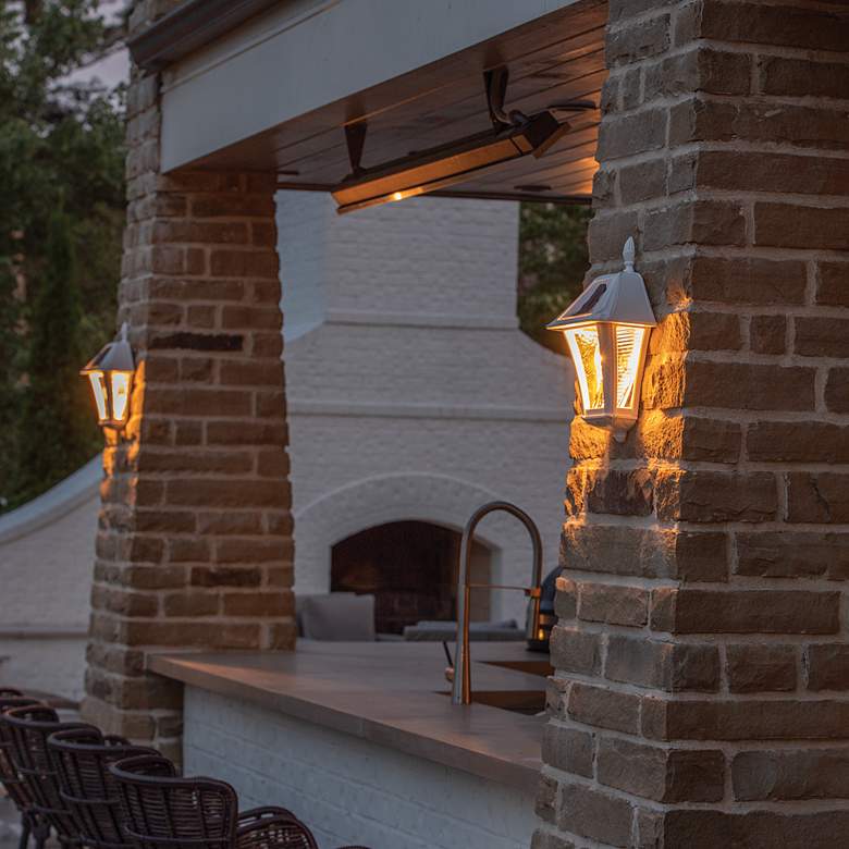 Image 2 Gamma Sonic Baytown II 15" High White LED Solar Wall Lights Set of 2 more views