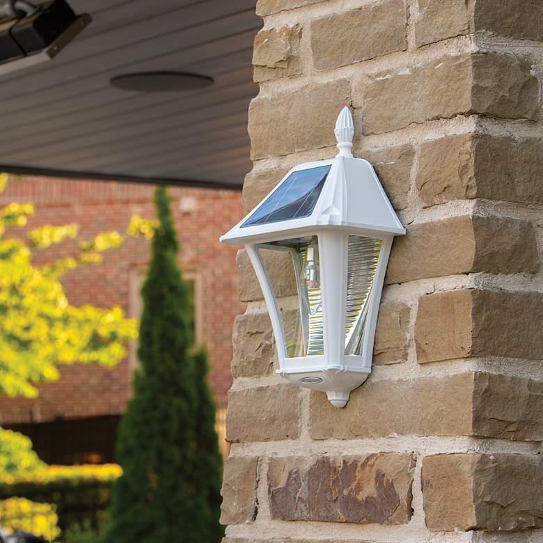 Image 4 Gamma Sonic Baytown II 15" High White LED Solar Wall Lights Set of 2 more views