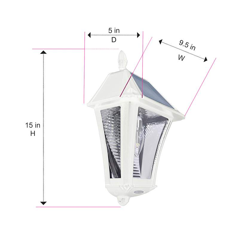 Image 7 Gamma Sonic Baytown II 15" High White LED Solar Wall Lights Set of 2 more views