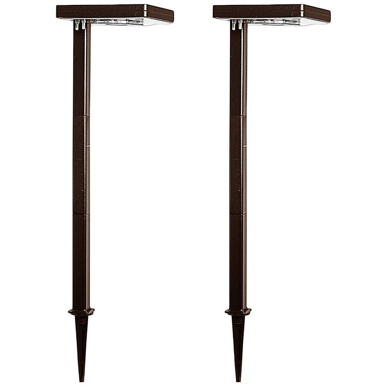 Image 1 Gamma Sonic Kelin 26 3/4" Bronze LED Solar Outdoor Lights Set of 2