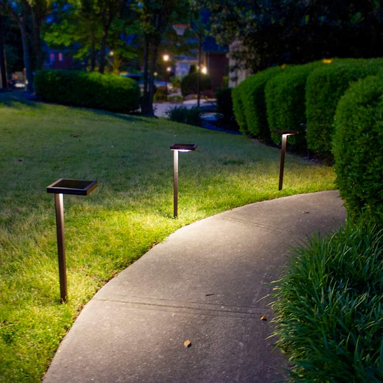 Image 2 Gamma Sonic Kelin 26 3/4" Bronze LED Solar Outdoor Lights Set of 2 more views