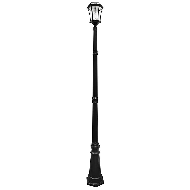 Image 1 Gamma Sonic Victorian 90" High Black Solar LED Post Light with Base