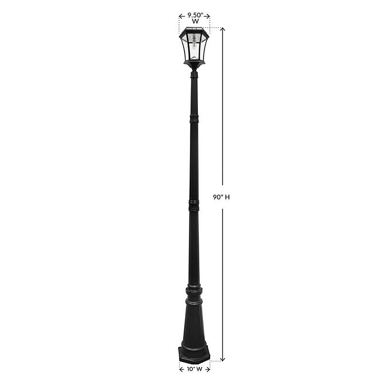 Image 2 Gamma Sonic Victorian 90" High Black Solar LED Post Light with Base more views