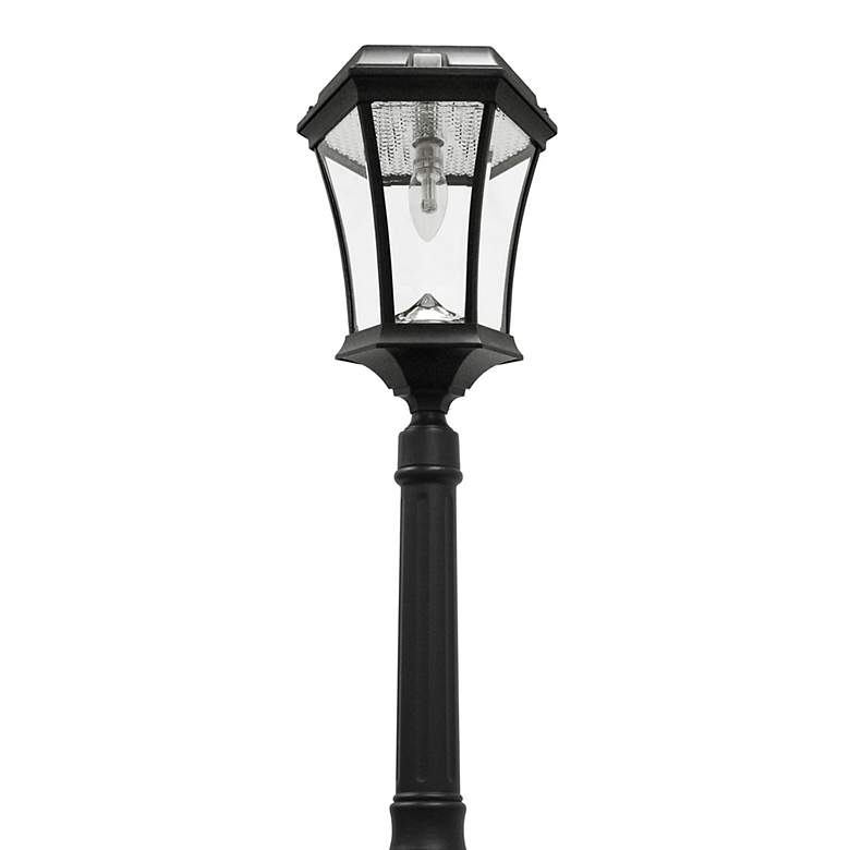 Image 6 Gamma Sonic Victorian 90" High Black Solar LED Post Light with Base more views