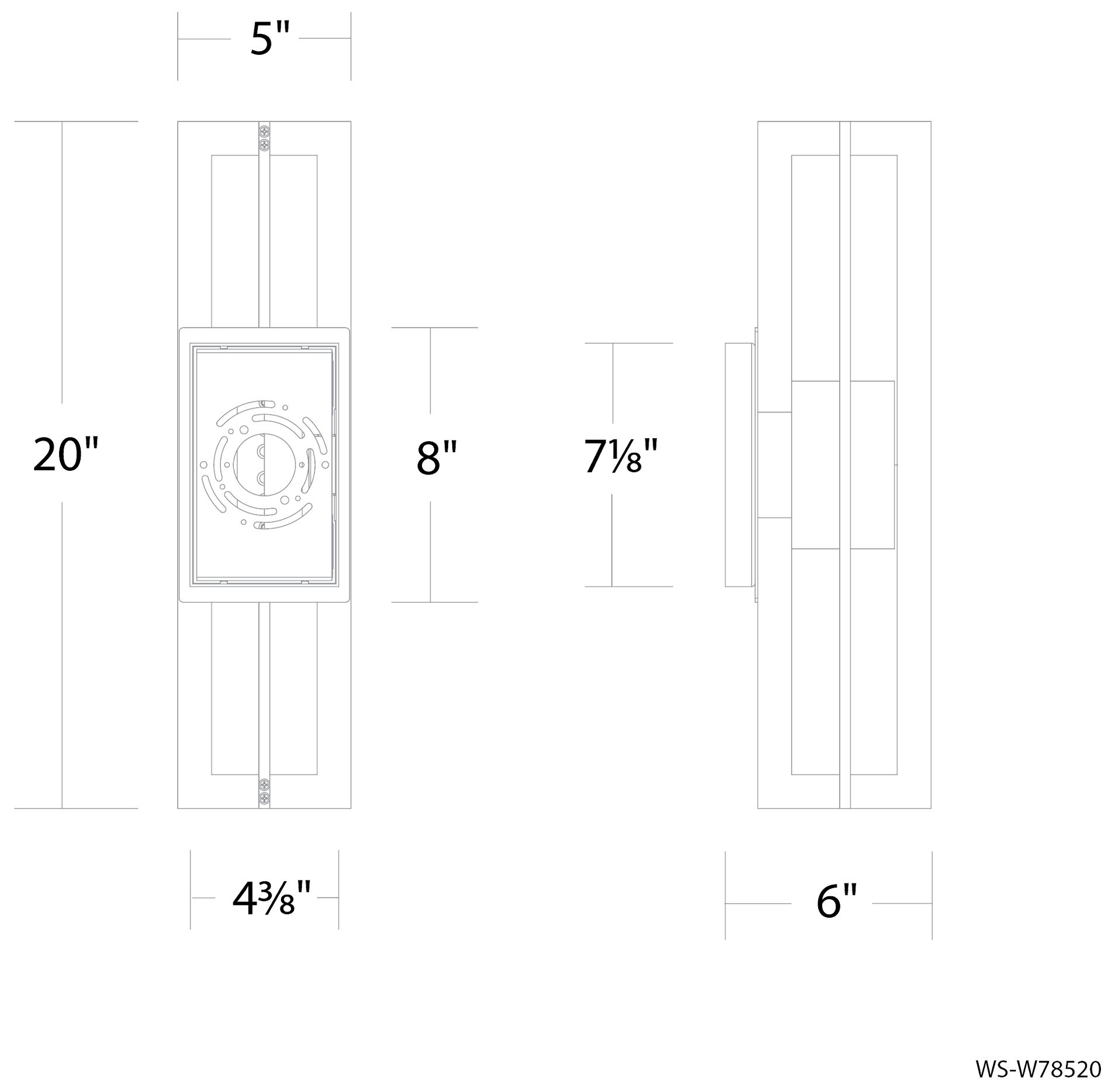 Image 6 Gander 20"H x 5.9"W 1-Light Outdoor Wall Light in Black more views