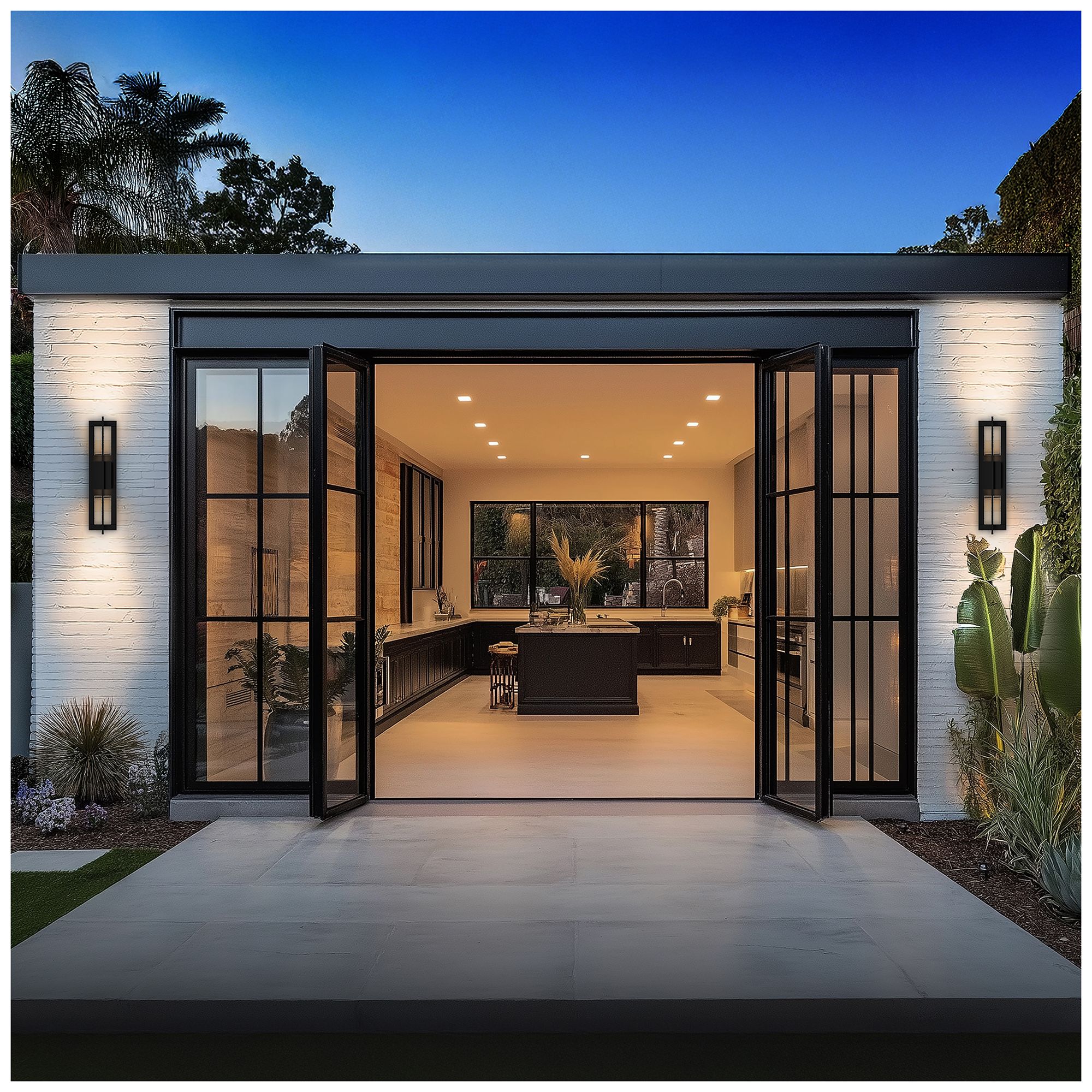 Image 7 Gander 20"H x 5.9"W 1-Light Outdoor Wall Light in Black more views