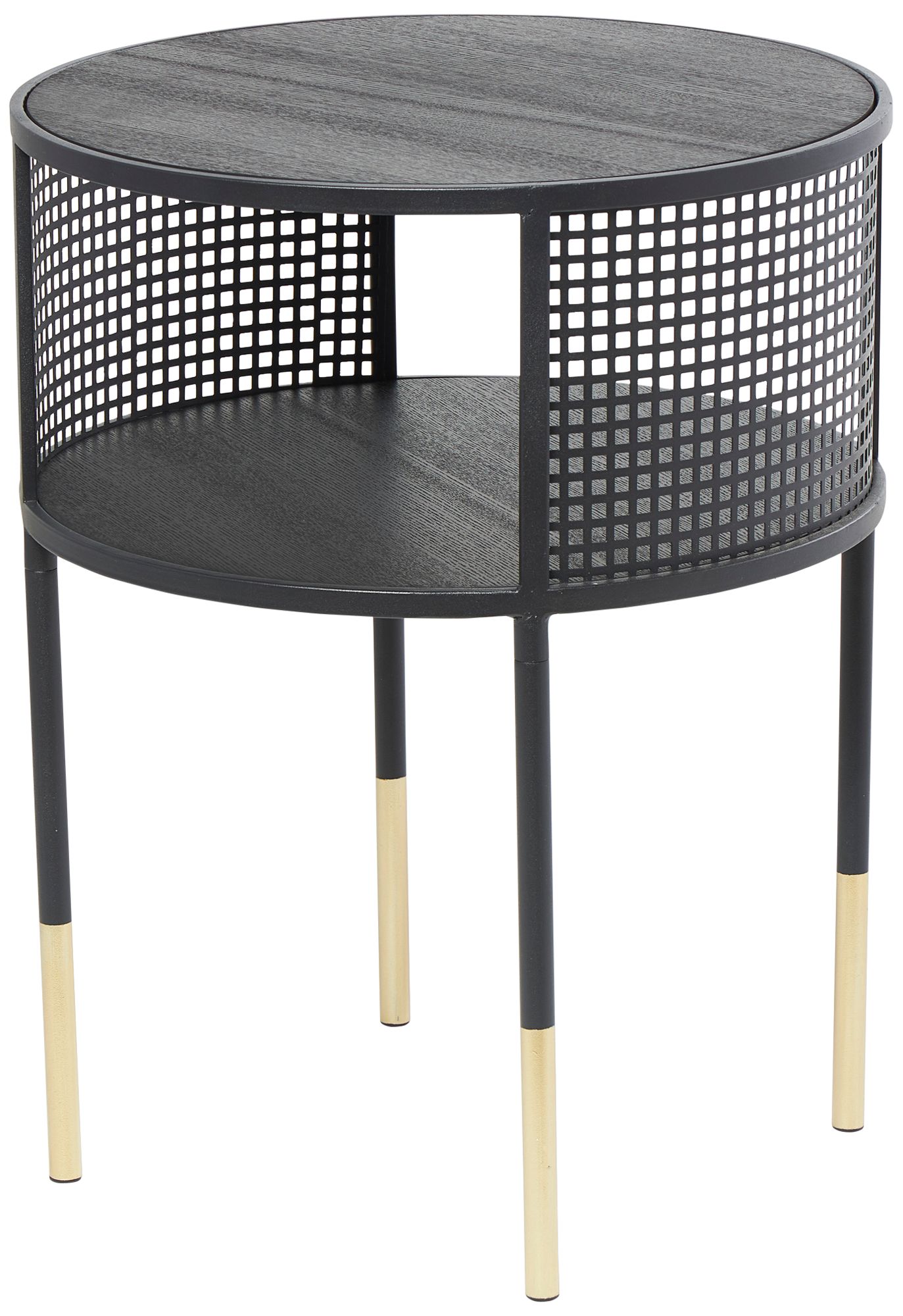 Gandolph 16 1/2" Wide Black Metal 1-Shelf Accent Side Table