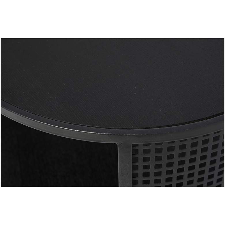 Image 4 Gandolph 16 1/2 inch Wide Black Metal 1-Shelf Accent Side Table more views