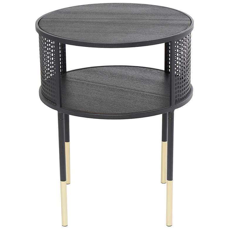 Image 5 Gandolph 16 1/2 inch Wide Black Metal 1-Shelf Accent Side Table more views