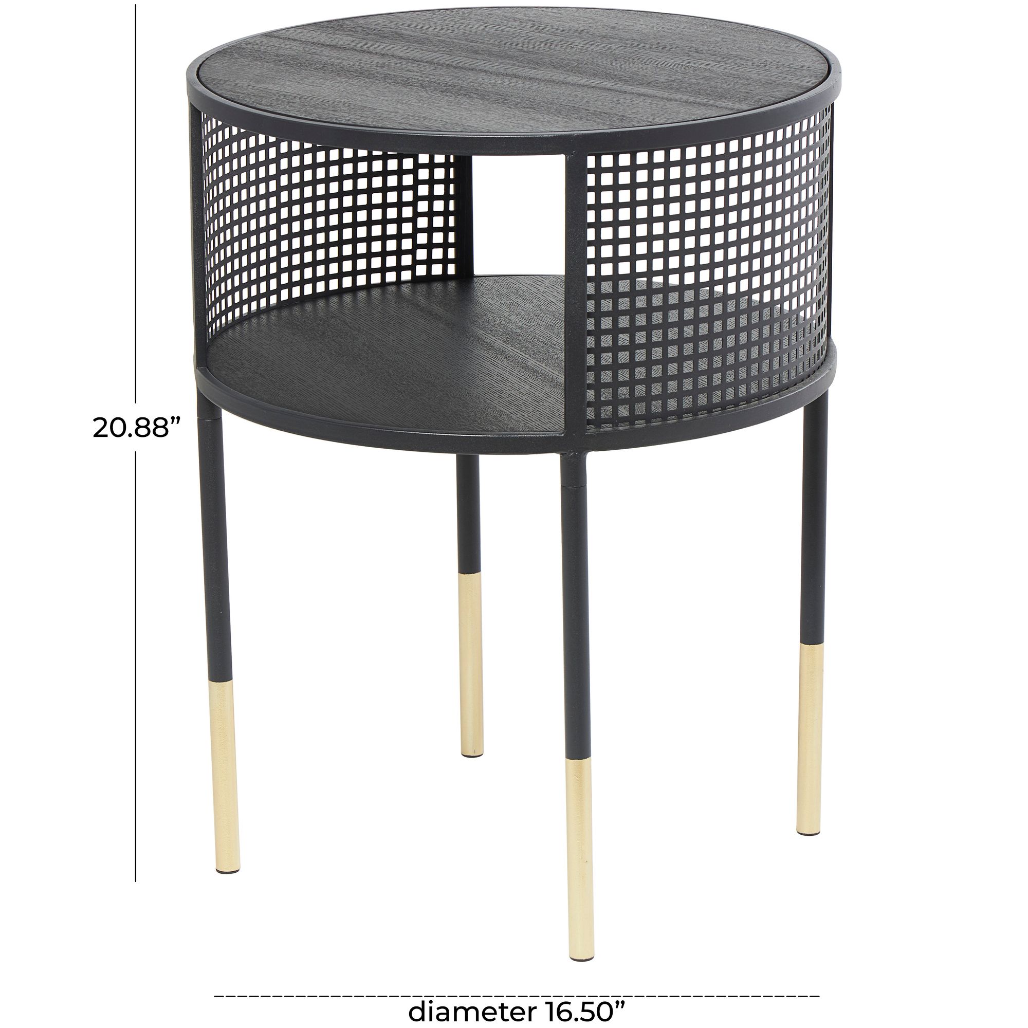 Image 7 Gandolph 16 1/2" Wide Black Metal 1-Shelf Accent Side Table more views