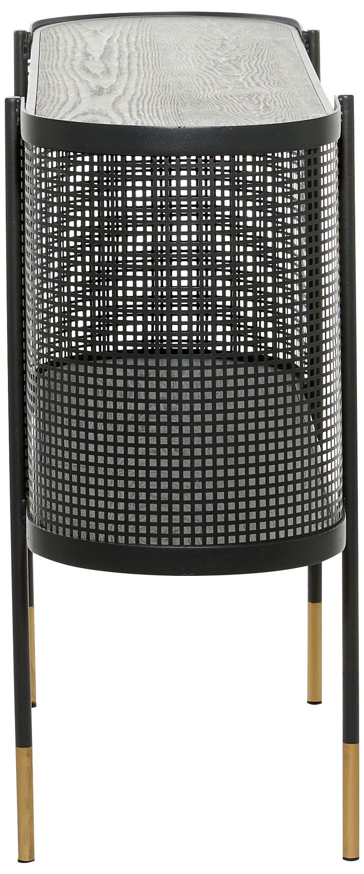 Image 5 Gandolph 47"W Black Metal Mesh Side 1-Shelf Console Table more views