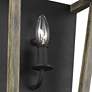 Gannet 14 1/4"H Weathered Oak and Forged Iron Wall Sconce