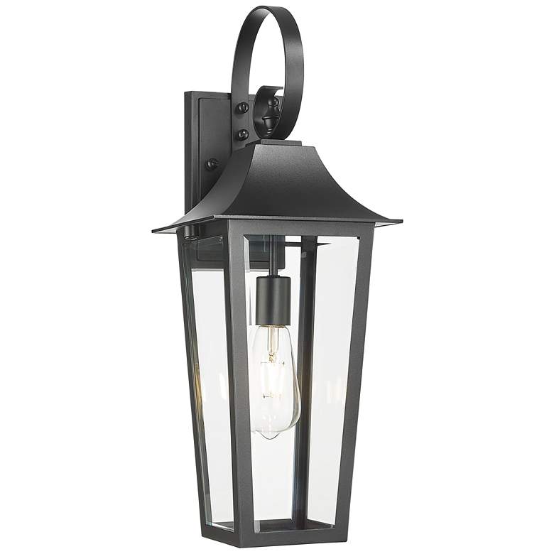 Image 1 Gannon 22 1/4" High Black Outdoor Wall Light