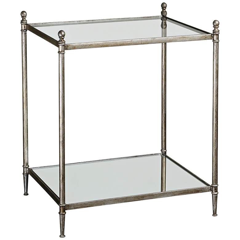 Image 1 Gannon 23 inch Wide Glass and Mirror End Table