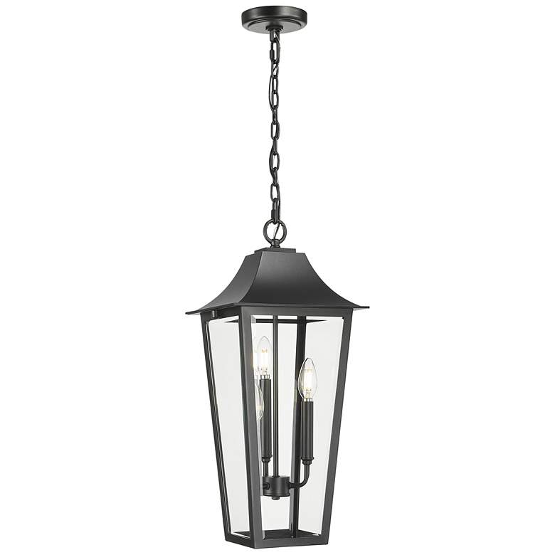 Image 1 Gannon by Z-Lite Black 10 inch 3 Light Outdoor Chain Mount Ceiling Fixture