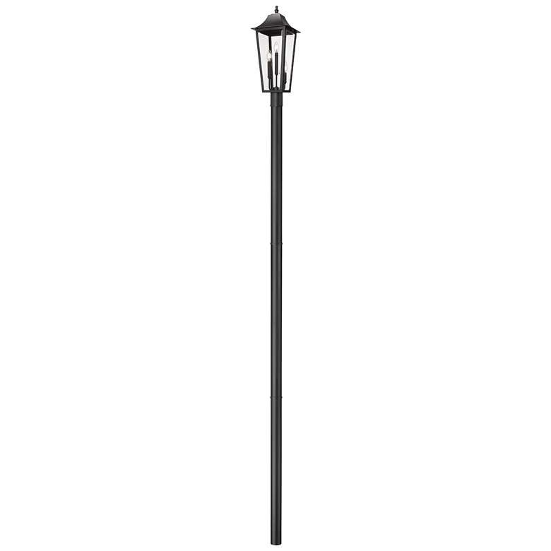 Image 1 Gannon by Z-Lite Black 10 inch 3 Light Outdoor Post Mount Fixture
