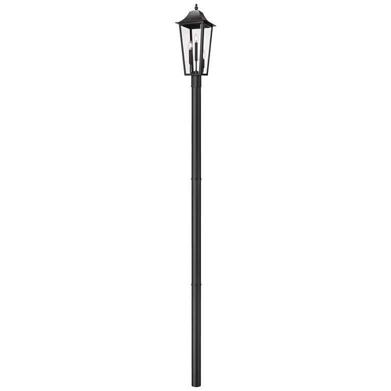 Image 1 Gannon by Z-Lite Black 10 inch 3 Light Outdoor Post Mount Fixture