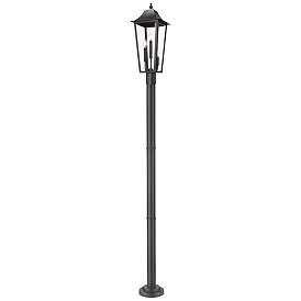Image1 of Gannon by Z-Lite Black 10 inch 3 Light Outdoor Post Mount Fixture