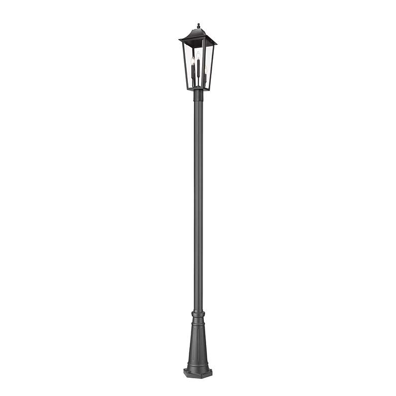 Image 4 Gannon by Z-Lite Black 10 inch 3 Light Outdoor Post Mounted Fixture more views