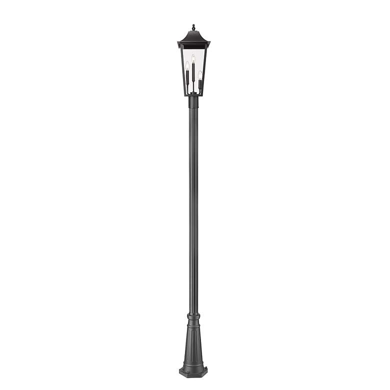 Image 5 Gannon by Z-Lite Black 10 inch 3 Light Outdoor Post Mounted Fixture more views